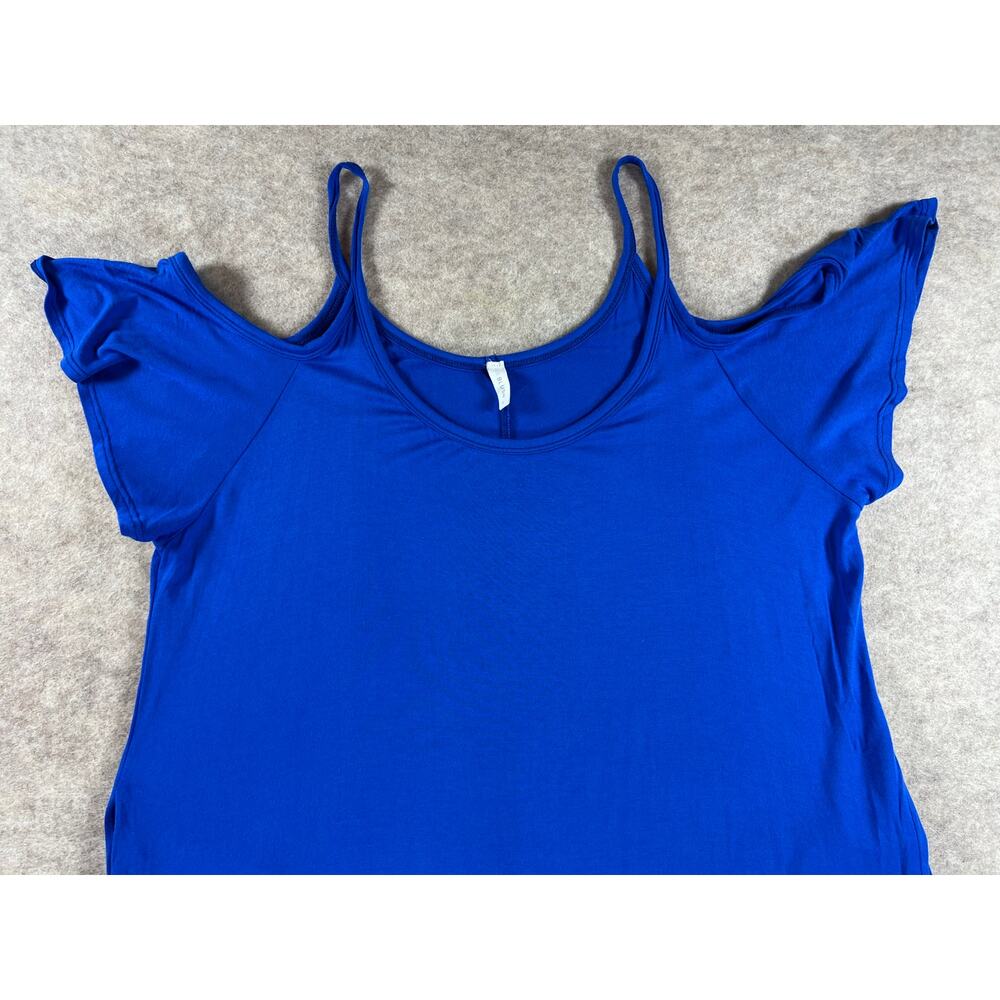 Pinkblush Maternity Royal Blue Cold Shoulder Maxi Dress Pockets Size Large - Picture 5 of 10